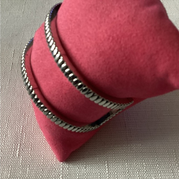 Double Row Silver Tone Cuff Bracelet - Picture 3 of 4